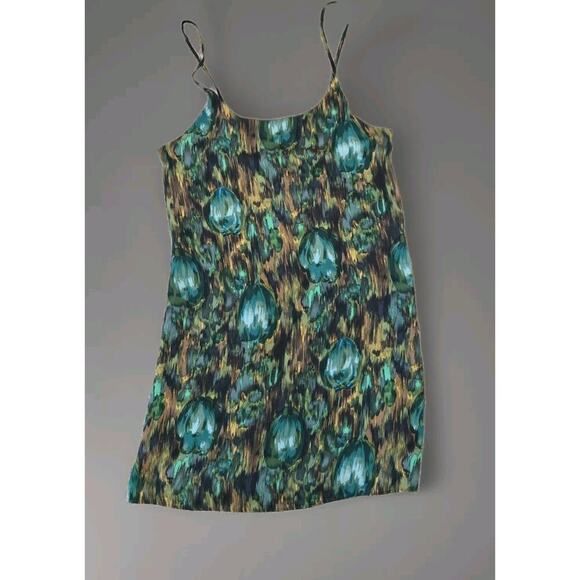 Alice + Olivia Silk Slip Dress Floral Tulips Paint Abstract Small - Picture 1 of 5